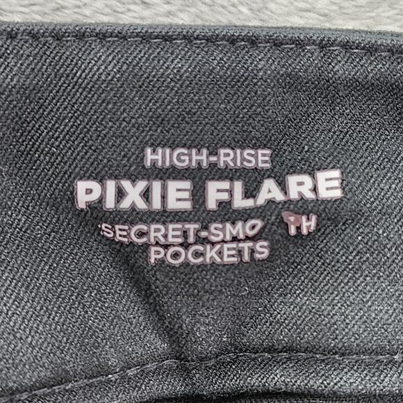 Old Navy Pants Womens 10 Black High Rise Pixie Flare Pockets Stretch Office - Picture 3 of 9